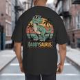 DaddysaurusRex Dinosaur Daddy Saurus Family Matching Dad Big And Tall Men's T-Shirt Back Print