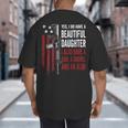 Daughter Gun Shovel Alibi Mom Dad Guns Joke -ON Back Big And Tall Men's T-Shirt Back Print