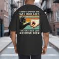 I Didn't Choose The Cat Dad Life Funny Cat Lovers Vintage Big And Tall Men's T-Shirt Back Print