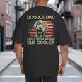 Doodle Dad Goldendoodle Regular Dad But Cooler American Flag Big And Tall Men's T-Shirt Back Print