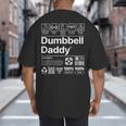 Dumbbell Daddy And Dad Gym Workout Father Big And Tall Men's T-Shirt Back Print