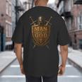 Faithful Warrior Man Of God Christian Men Knight Armor Dad Big And Tall Men's T-Shirt Back Print