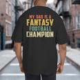 Fantasy Football Dad Champion Vintage Draft Party Big And Tall Men's T-Shirt Back Print