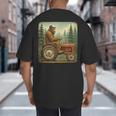 Farmer Men Tractor Rancher Farm Dad Distressed Big And Tall Men's T-Shirt Back Print