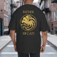 Father Of Cats Shirt Cat Dad Cat Daddy Big And Tall Men's T-Shirt Back Print