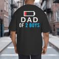 Father's Day Tee Dad Of 2 Boys Man Idea Big And Tall Men's T-Shirt Back Print