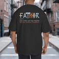 Fathor Like a Dad Just Way Mightier Father's Day Viking Big And Tall Men's T-Shirt Back Print