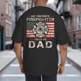 My Favorite Firefighter Calls Me Dad Fireman Father Saying Big And Tall Men's T-Shirt Back Print