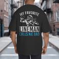 My Favorite Lineman Calls Me Dad American Football Lineman Big And Tall Men's T-Shirt Back Print