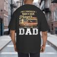 My Favorite Soccer Player Calls Me Dad US Flag Fathers Day Big And Tall Men's T-Shirt Back Print