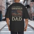 My Favorite Swimmer Calls Me Dad Fathers Day Big And Tall Men's T-Shirt Back Print