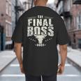 The Final Boss Vintage Rock Bull Fun Tee For Strong Dads Big And Tall Men's T-Shirt Back Print