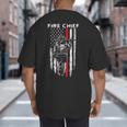 Fire Chief American Flag Gifts For Fire Chief Dad Grandpa Big And Tall Men's T-Shirt Back Print Fire Chief American Flag Gifts For Fire Chief Dad Grandpa Big And Tall Men's T-Shirt Back Print