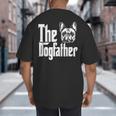 French Bulldog Dog Dad Dogfather Dogs Daddy Father Big And Tall Men's T-Shirt Back Print
