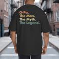 G-Pa The Man The Myth The Legend Dad Grandpa Big And Tall Men's T-Shirt Back Print