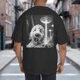 Goldendoodle Alien UFO Taking a Selfie Dog Mom Dad Big And Tall Men's T-Shirt Back Print
