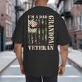 Grandpa Veteran Fathers Day Dad Veteran Camo American Flag Big And Tall Men's T-Shirt Back Print Grandpa Veteran Fathers Day Dad Veteran Camo American Flag Big And Tall Men's T-Shirt Back Print