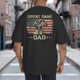 Great Dane Dad Dog Lovers American Flag 4th Of July Big And Tall Men's T-Shirt Back Print
