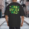 Groovy St Patrick's Day Apparel One Lucky Dad Shirt Small Modern Groovy St Patrick's Day Shirt Big And Tall Men's T-Shirt Back Print Groovy St Patrick's Day Apparel One Lucky Dad Shirt Small Modern Groovy St Patrick's Day Shirt Big And Tall Men's T-Shirt Back Print