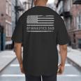 Gymnast Cheer Dad Gymnastics Dad US Flag Gymnastics Dad For Fathers Short Sleeve Small Big And Tall Men's T-Shirt Back Print