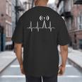 HAM Radio For Dad Ham Radio Operator Heartbeat Big And Tall Men's T-Shirt Back Print