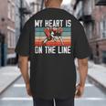 My Heart Is On The Line Football Mom Dad Offensive Lineman Big And Tall Men's T-Shirt Back Print