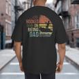 Hooked On Being Dad Fishing Dad Father's Day Big And Tall Men's T-Shirt Back Print