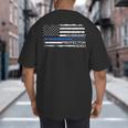 Husband Daddy Protector Hero Police Officer Father Dad Big And Tall Men's T-Shirt Back Print