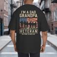 I'm A Dad Grandpa And Veteran Patriotic US Flag Veterans Day Big And Tall Men's T-Shirt Back Print I'm A Dad Grandpa And Veteran Patriotic US Flag Veterans Day Big And Tall Men's T-Shirt Back Print