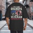 I'm A Dad Grandpa And Veteran Retro Papa Grandpa Big And Tall Men's T-Shirt Back Print
