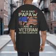 I'm A Dad Papaw And Veteran Retro Dad Papa Grandpa Big And Tall Men's T-Shirt Back Print