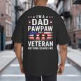 I'm A Dad Pawpaw And A Veteran Shirt Men Grandpa Fathers Day Big And Tall Men's T-Shirt Back Print