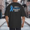 June Is Men’s Health Awareness Month Ribbon For Dad Grandpa Big And Tall Men's T-Shirt Back Print
