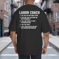 Labor Coach New Mom New Dad Hospital New Baby Shower Big And Tall Men's T-Shirt Back Print