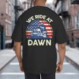 Lawn Mowing We Ride At Dawn Father Day Care Mower Dad Big And Tall Men's T-Shirt Back Print
