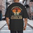 Lineman Dad Like A Regular Dad But Cooler Lineman Big And Tall Men's T-Shirt Back Print