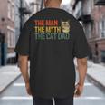 The Man The Myth The Cat Dad Cat Daddy Vintage Big And Tall Men's T-Shirt Back Print