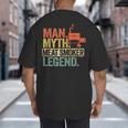 Man Myth Meat Smoker Legend Dad Grillfather BBQ Meat Smoking Big And Tall Men's T-Shirt Back Print
