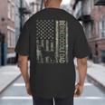 Mini Bernedoodle Dad Camo USA Flag DESIGN ON BACK Big And Tall Men's T-Shirt Back Print