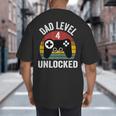 New Dad Shirt Dad Level 4 Unlocked For 4 Kids Gaming Big And Tall Men's T-Shirt Back Print