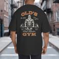 Old's Gym Logo Workout Dad Grandpa Weightlifting Old Men Gym Big And Tall Men's T-Shirt Back Print