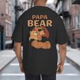 Papa Bear Bears Animal Pun Lover Dad Father Daddy Father's Big And Tall Men's T-Shirt Back Print