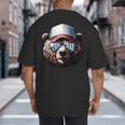 Papa Bear Face Cool Dad Style Retro Fathers Day Daddy Bear Big And Tall Men's T-Shirt Back Print