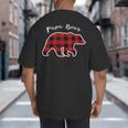 PAPA Bear Men Red Plaid Christmas Pajama Family Dad Small Big And Tall Men's T-Shirt Back Print