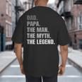 Papa Dad Legend Men Grandpa Christmas Father's Day Birthday Big And Tall Men's T-Shirt Back Print