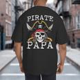 Pirate Papa Skull Family Matching Costume Dad Grandpa Men Big And Tall Men's T-Shirt Back Print Pirate Papa Skull Family Matching Costume Dad Grandpa Men Big And Tall Men's T-Shirt Back Print