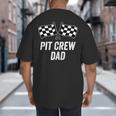 Pit Crew Dad Checkered Flag Hosting Race Car Birthday Partie Big And Tall Men's T-Shirt Back Print