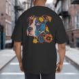 Pitbull Floral Dog Lover Vintage Flower Art Pitbull Mom Dad Big And Tall Men's T-Shirt Back Print