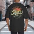 Pops Like a Grandpa Only Cooler Vintage Retro Pops Dad Big And Tall Men's T-Shirt Back Print