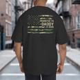 Promoted To Daddy Est 2026 Camo USA Flag New Dad 2026 Big And Tall Men's T-Shirt Back Print